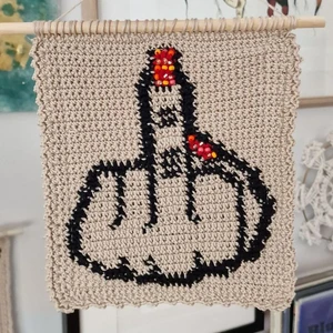Middle Finger Crochet Tapestry Pattern.