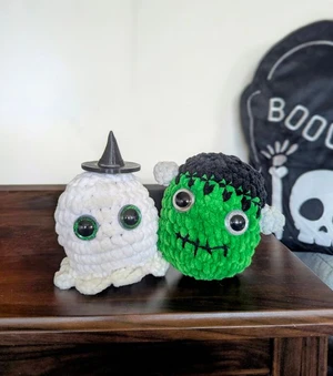 Halloween Mini Plushies Frankenstein & Ghost