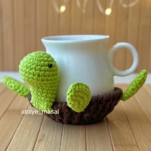 Crochet Turtle Coaster (Also Use as a Jewelry Holder!)