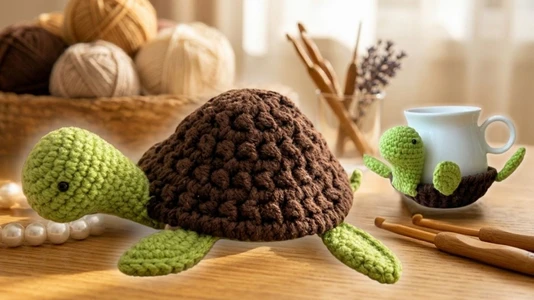Crochet Turtle Coaster (Also Use as a Jewelry Holder!)
