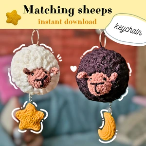 Matching cute sheep keychains