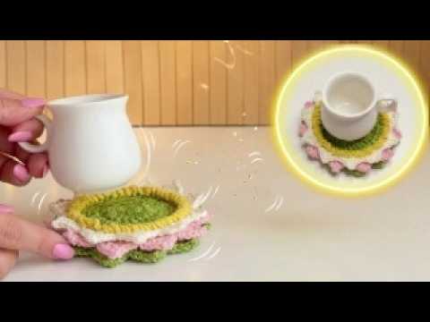Crochet Lotus Flower Coaster  | This Coaster MOVES!