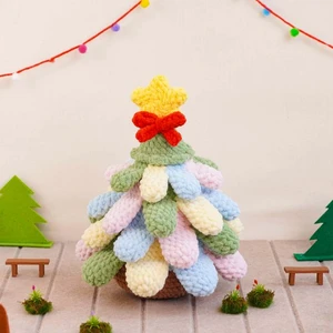 Pastel Christmas Tree Stress Toy Crochet Pattern
