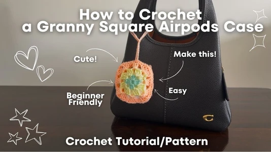 How to Crochet a Granny Square Airpod Case | Pattern | Tutorial #crochet #airpods #crocheting