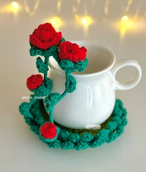 Crochet Rose Flower Coaster  | This Coaster MOVES!