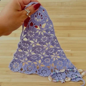 Crochet Flower Bandana Tutorial