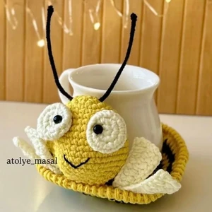 Crochet Bee Coaster  | Coaster & Jewelry Holder in One!
