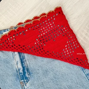 Heart Motif Bandana, Scarf and Bustier