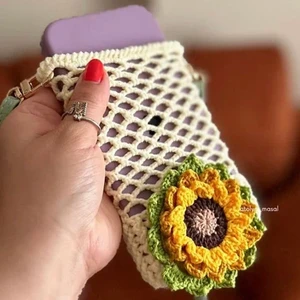 Crochet Sunflower Phone Bag Tutorial - Step by Step