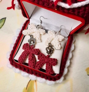 Crochet Bow Earrings