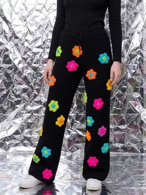 Flared Crochet Trousers