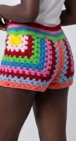 Asymmetric Crochet Shorts
