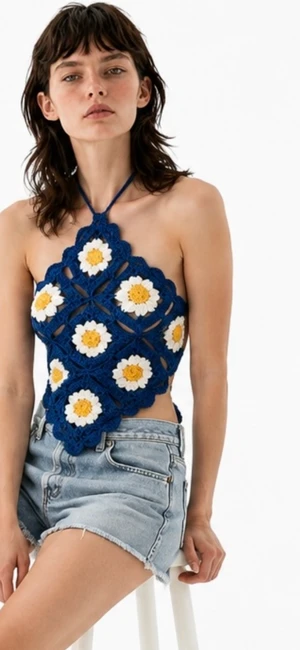 English Daisy Crochet Crop Top