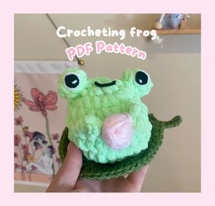 crocheting frog