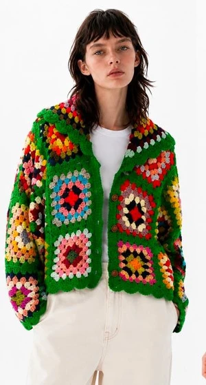 Collared Short Crochet Jacket