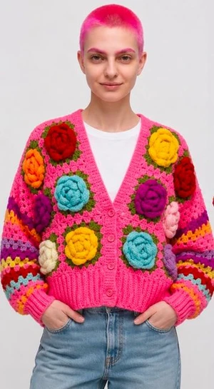 Rose Crochet Cardigan