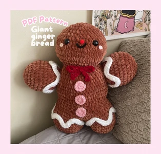 Giant gingerbread pillow