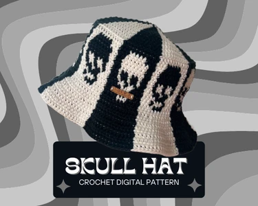CROCHET SKULL BUCKET HAT