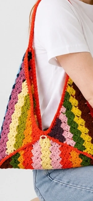 Shoulder C2C Crochet Bag
