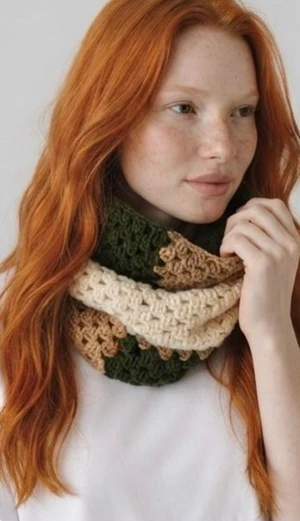 Simple Granny Stripe Crochet Scarf