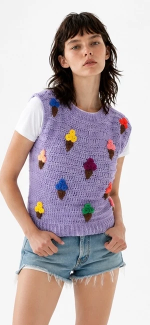 Ice Cream Crochet Tank Top