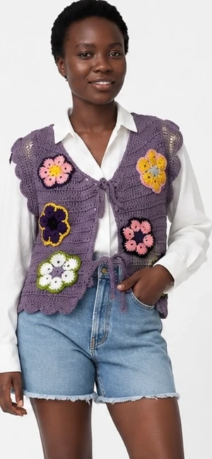 African Violet Crochet Cardigan