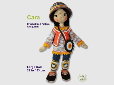 Large Crochet Doll  Cara Amigurumi Pattern
