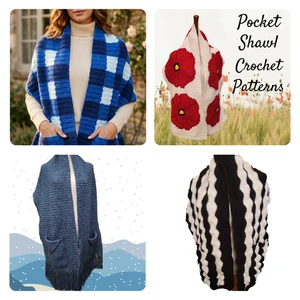 Pocket Shawls - Full Moon, Denim Dreams, Plaid, Poppy