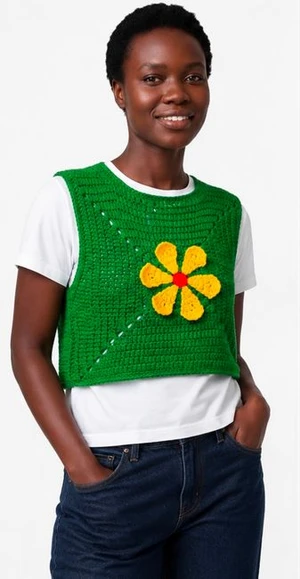 RETRO FLOWER CROCHET TANK