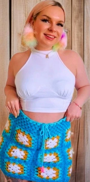 Granny Square Crochet Mini Skirt