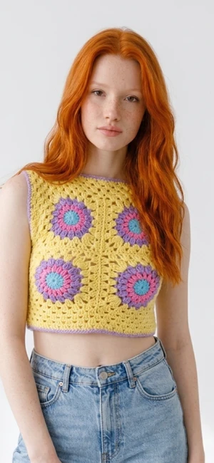 SUNNY CROCHET CROP TOP