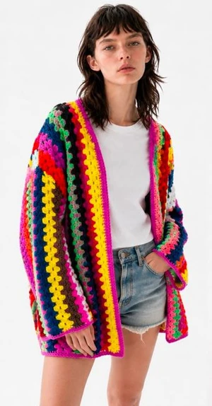Rainbow Crochet Jacket