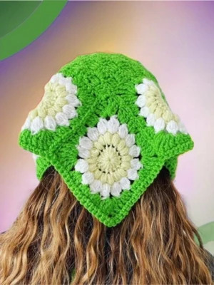 DAISY CROCHET BANDANA HEADSCARF