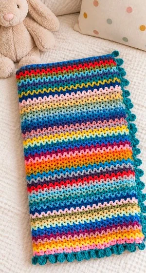 V STITCH CROCHET BLANKET