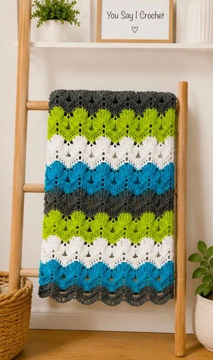 RIPPLE FAN CROCHET BLANKET
