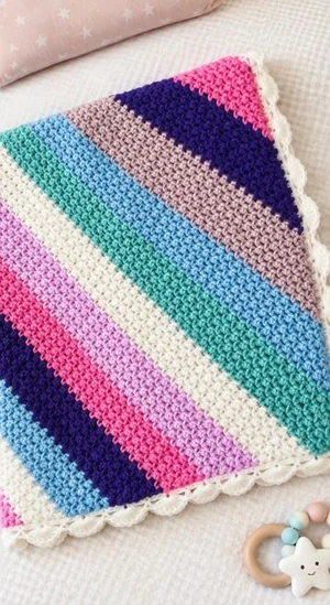 MOSS STITCH C2C CROCHET BLANKET