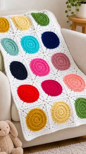 CIRCLE IN A SQUARE CROCHET BLANKET