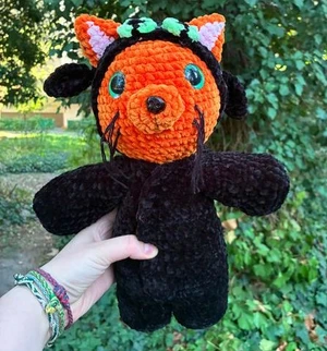 Pumpkin Spice the Kitty in a Dragon Onesie