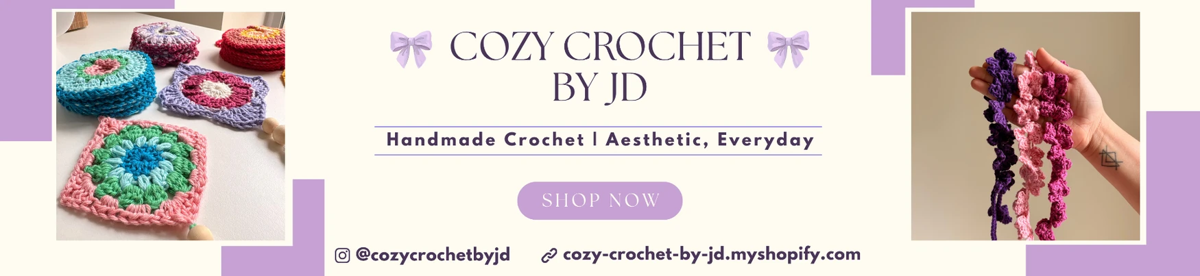 Cozy Crochet by JD shop banner
