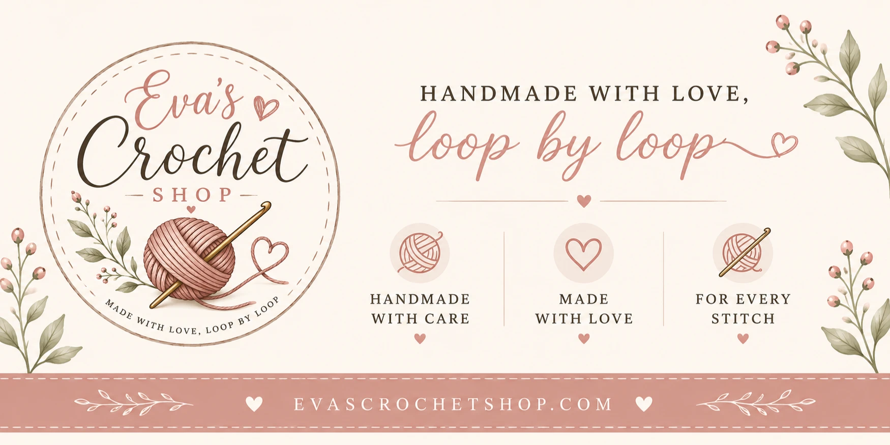 Eva's crochet corner shop banner